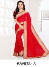 Ronisha Raabta  Latest Fancy Festive Wear Embroidery Work Heavy  Georgette Designer Saree Collection